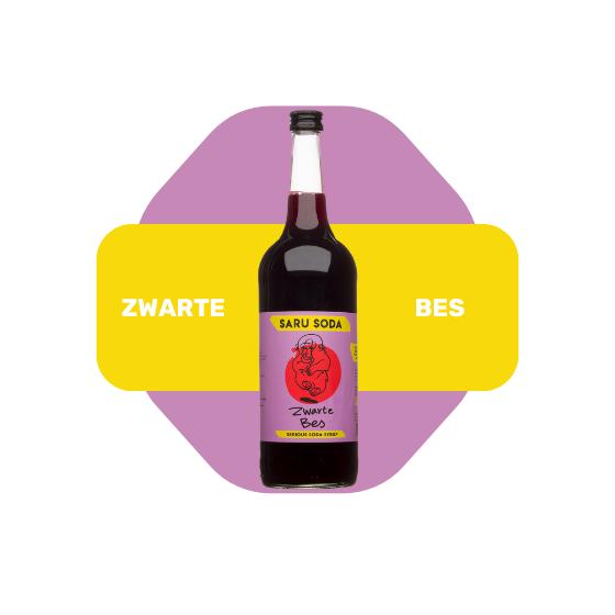 Fles | 1 liter Zwarte Bes | natuurlijke limonadesiroop